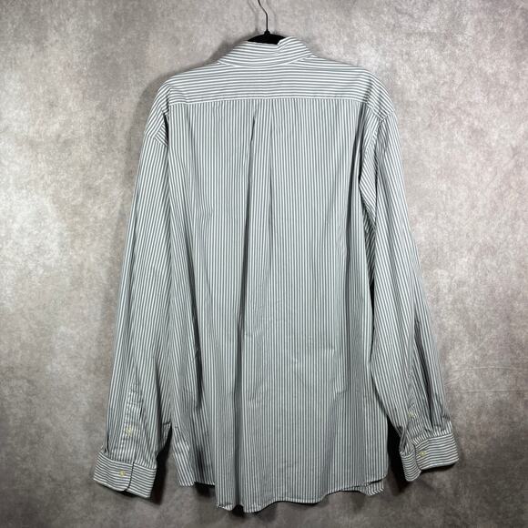 Ralph Lauren Shirt Mens 2XL Gray White Striped Button Down Classic Fit Preppy - Picture 5 of 10